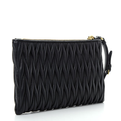Miu Miu Nappa Matelasse Clutch Black 3 of 7