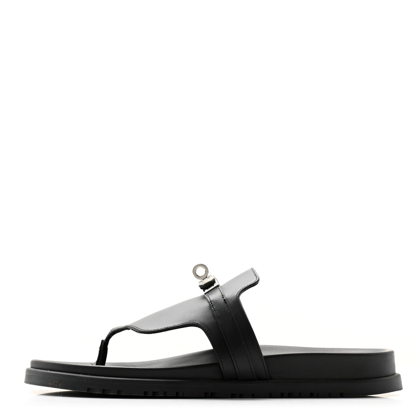 Calfskin Womens Empire Sandals 40.5 Black