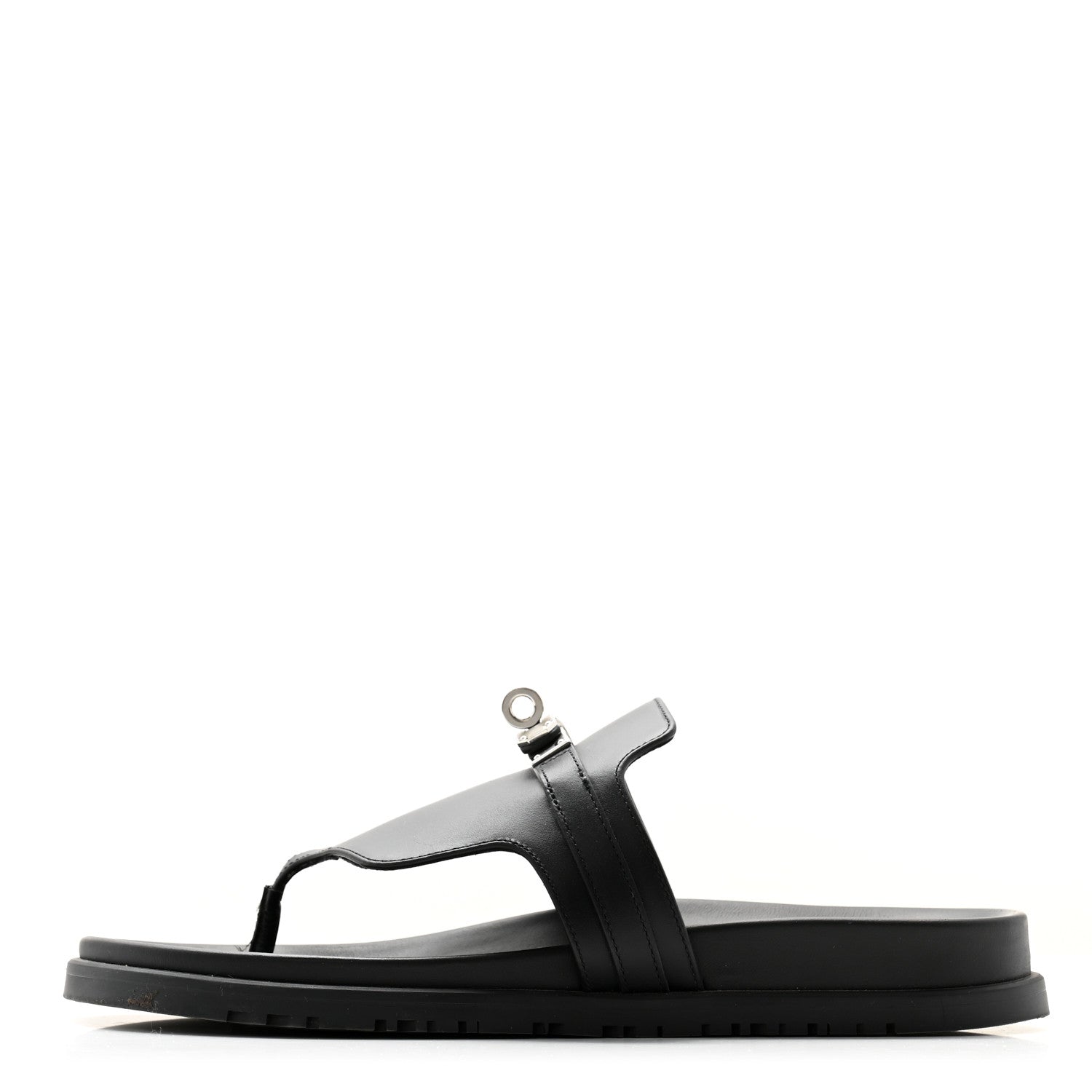 Hermes Calfskin Womens Empire Sandals 40.5 Black 1 of 11