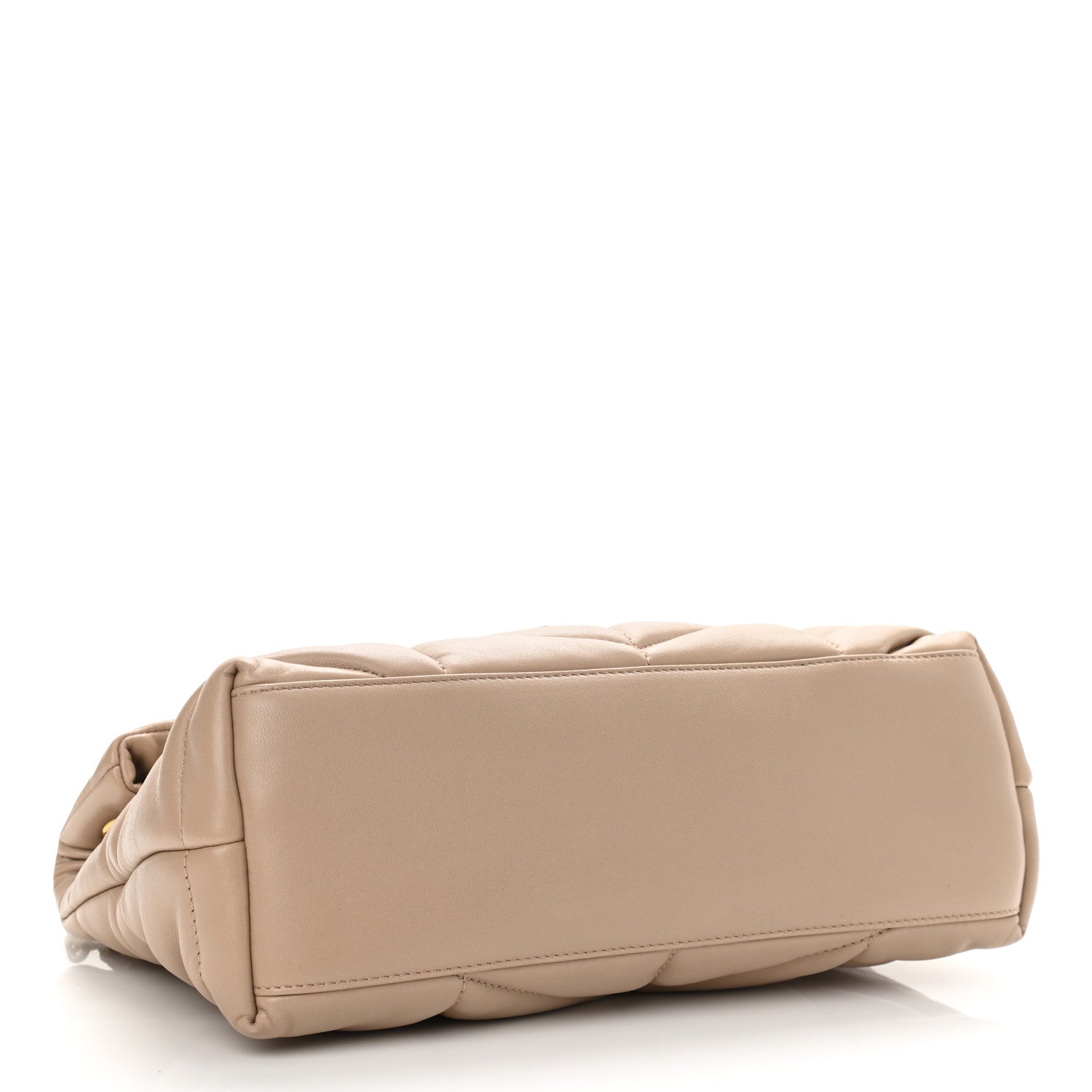Saint Laurent Lambskin Quilted Small Loulou Puffer Monogram Chain Satchel Dark Beige 4 of 11