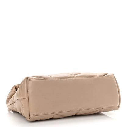 Saint Laurent Lambskin Quilted Small Loulou Puffer Monogram Chain Satchel Dark Beige 4 of 11