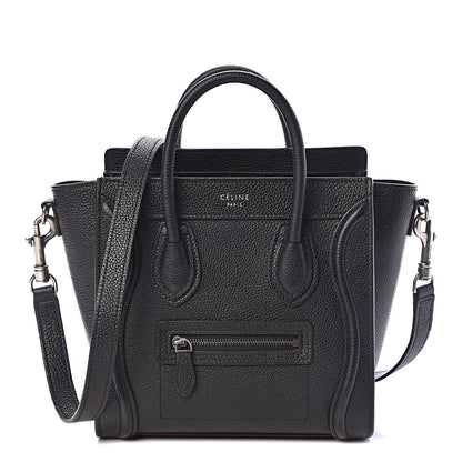 Celine Drummed Calfskin Nano Luggage Black 1 of 9