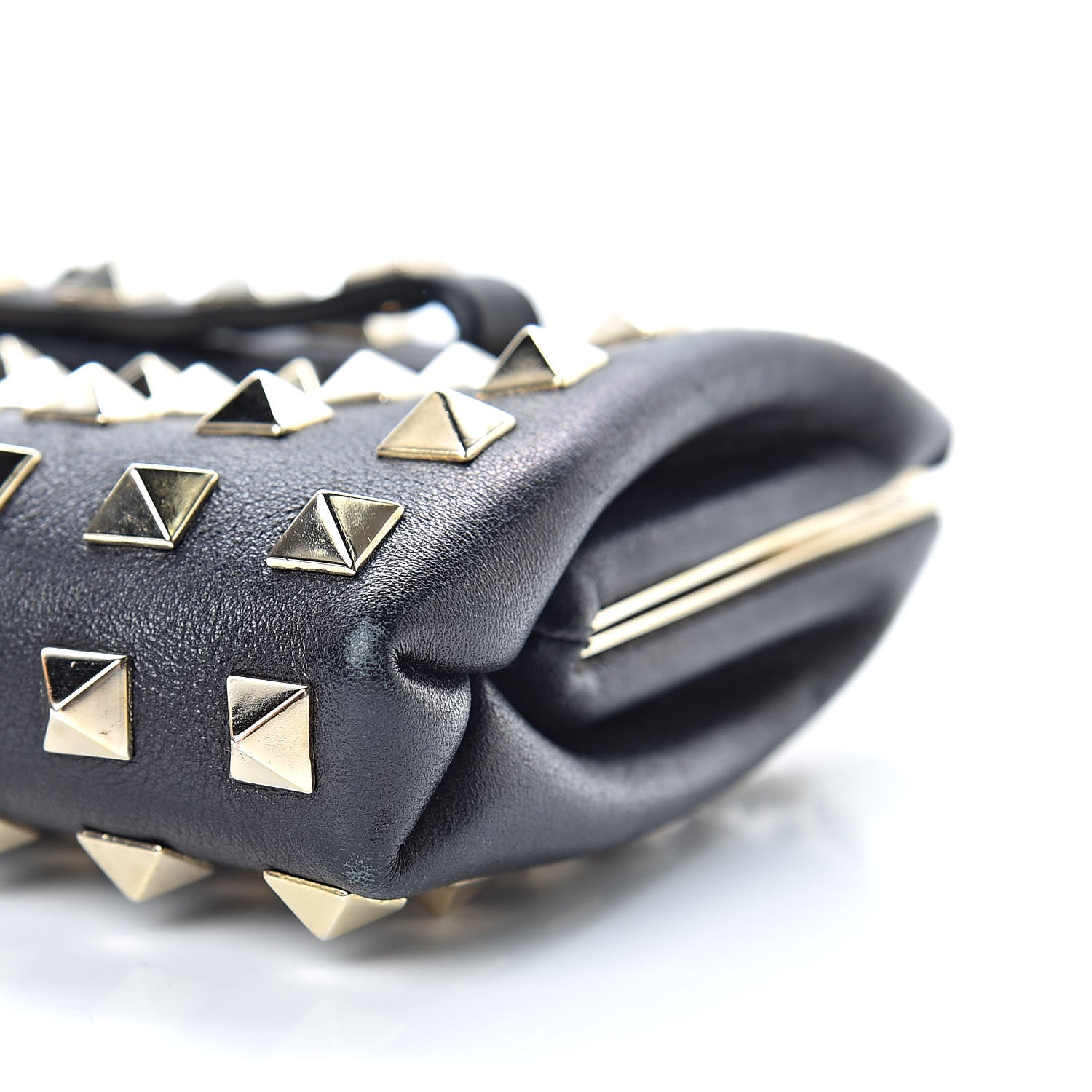 Valentino Garavani Lambskin Rockstud All Over Clutch Black 9 of 11