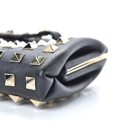 Valentino Garavani Lambskin Rockstud All Over Clutch Black 9 of 11