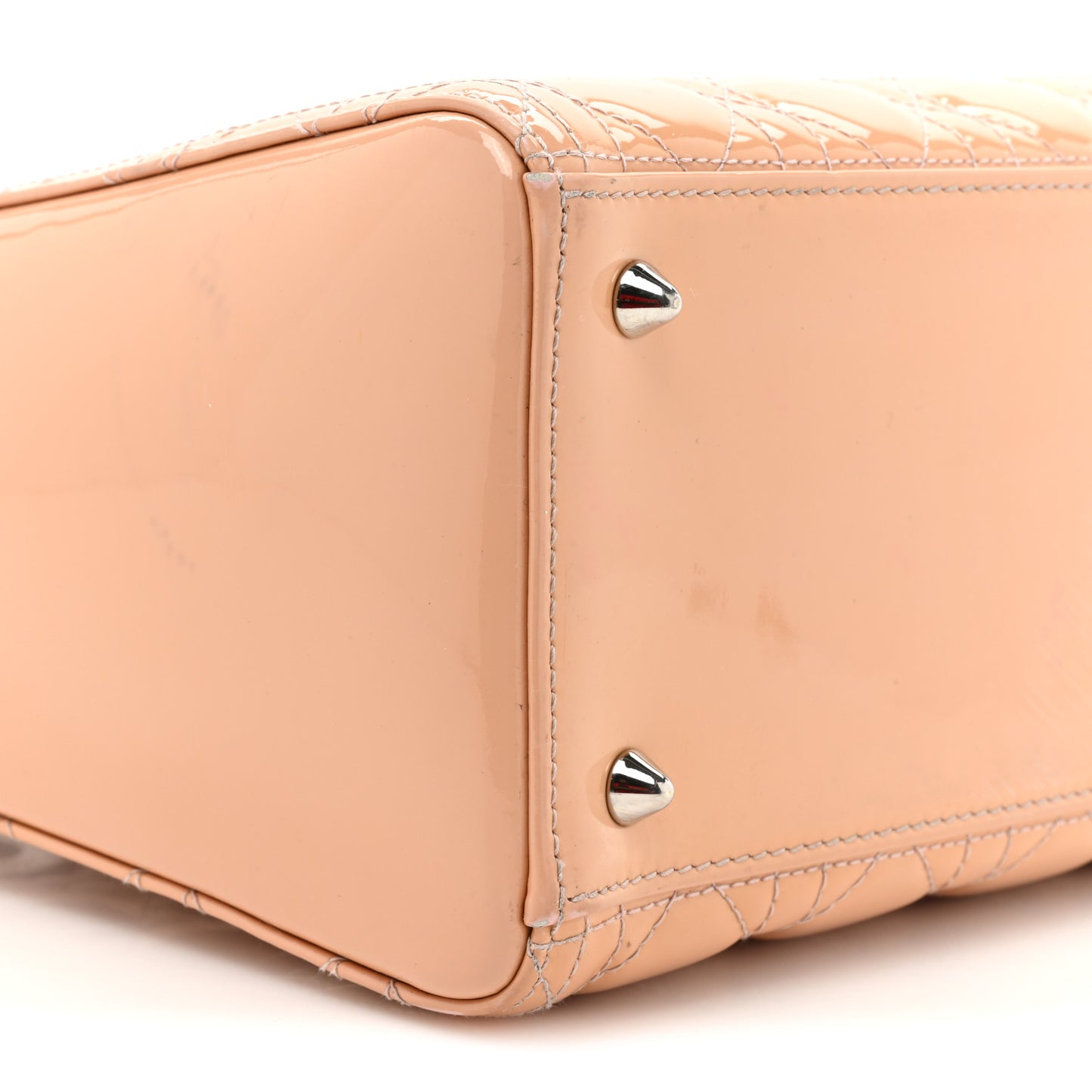 Patent Cannage Medium Lady Dior Rose Clair