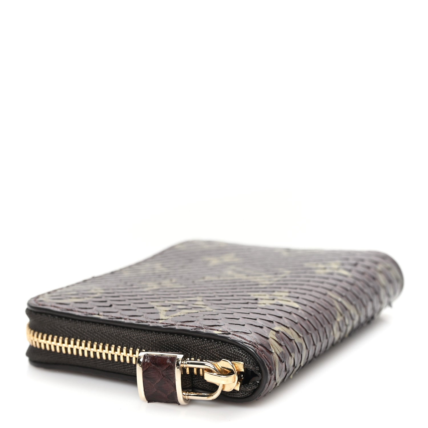 Louis Vuitton Snakeskin Monogram Zippy Padlock Coin Purse Brown 4 of 7