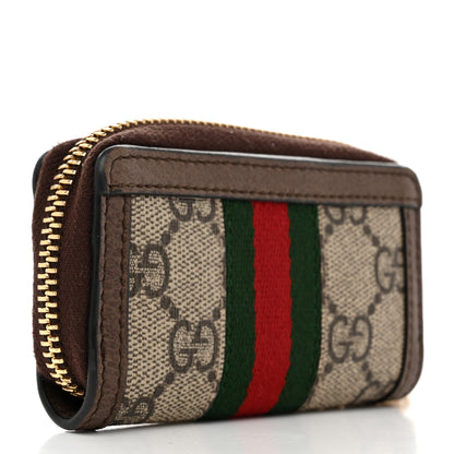 Gucci GG Supreme Monogram Web Ophidia Zip Around Key Case Beige New Acero 3 of 6