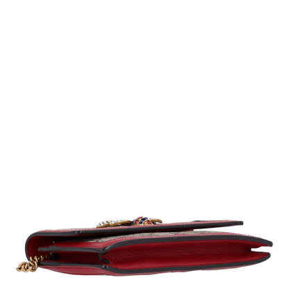 Gucci GG Supreme Monogram Web Queen Margaret Chain Wallet Red 4 of 9