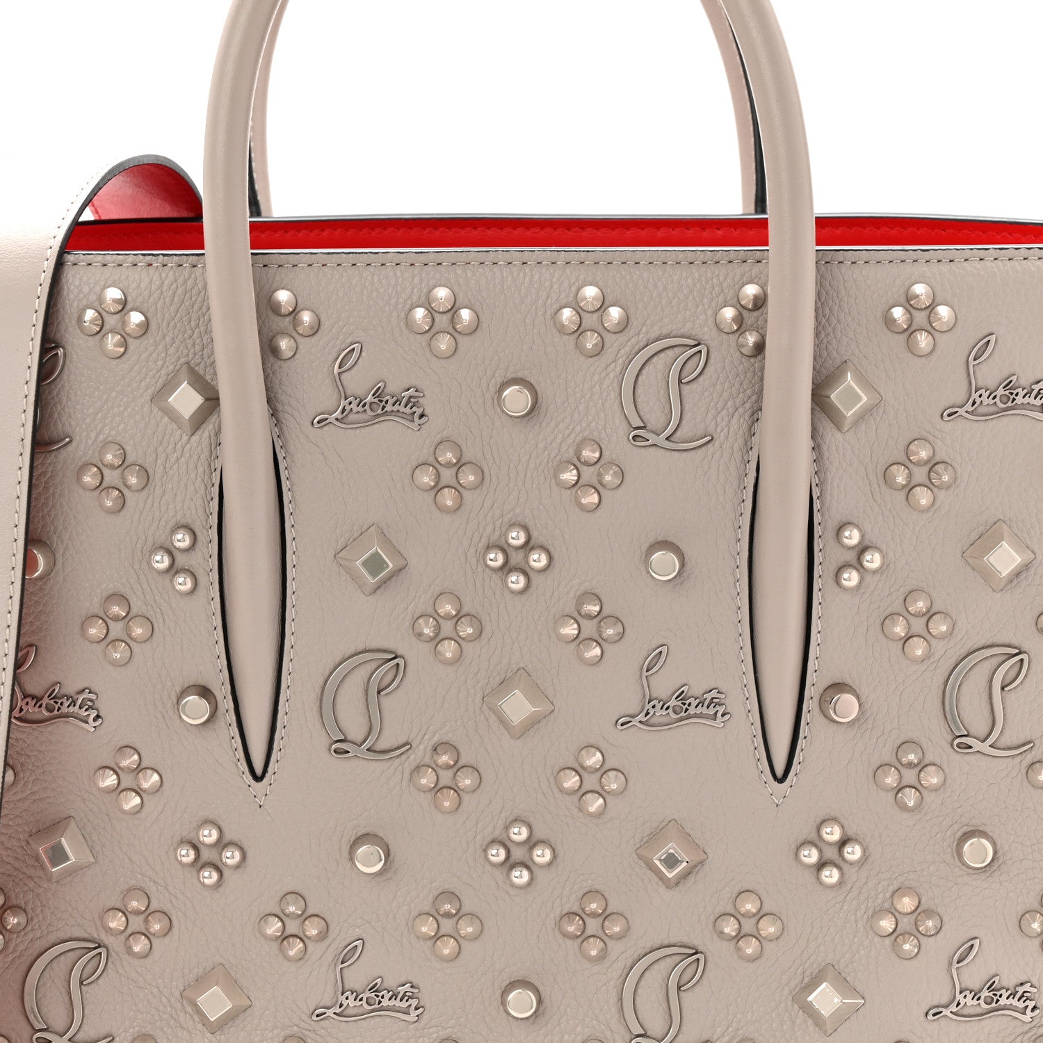 Christian Louboutin Calfskin Spikes Loubinthesky Medium Grey 8 of 12