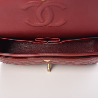 Chanel Iridescent Caviar Quilted Medium Double Flap Burgundy 7 of 10