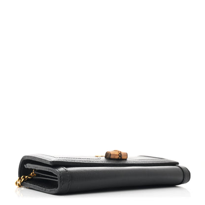 Gucci Wonka Grain Calfskin Diana Chain Wallet Black 4 of 12