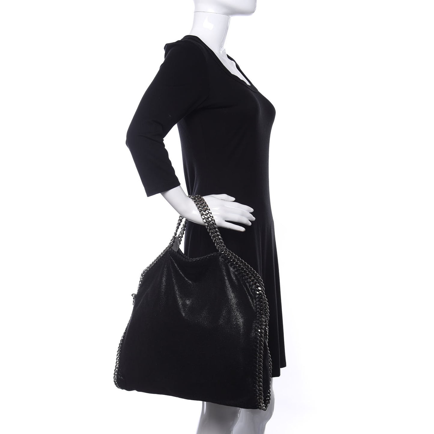 Shaggy Deer Falabella Fold Over Tote Black