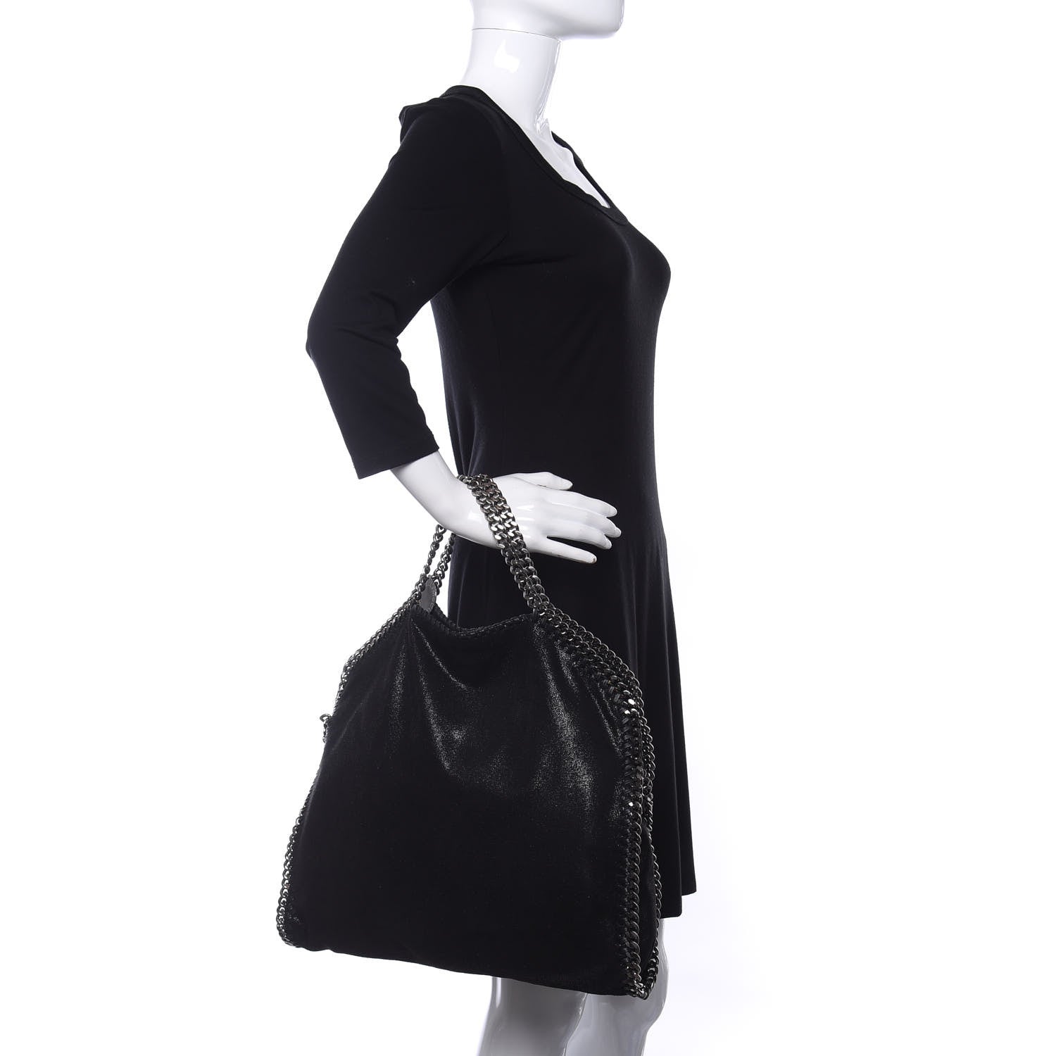 Stella McCartney Shaggy Deer Falabella Fold Over Tote Black 3 of 11