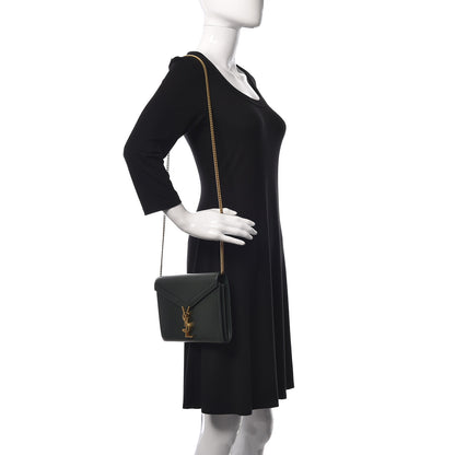 Saint Laurent Grain De Poudre Monogram Cassandra Chain Wallet Vert Fonce 2 of 10