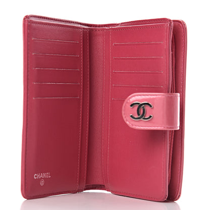 Chanel Patent Camellia Embossed Zipped Pocket Wallet Pink 5 of 9