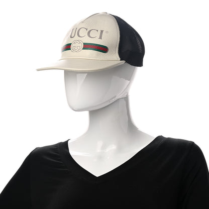 Gucci Grained Calfskin Logo Baseball Hat L White 2 of 10