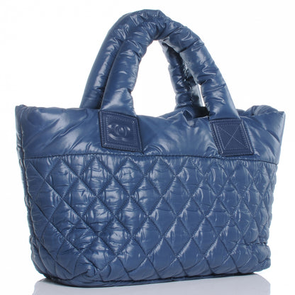 Chanel Nylon Coco Cocoon Small Tote Blue 3 of 7