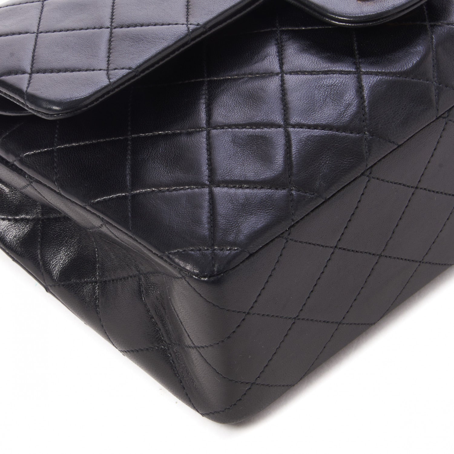 Chanel Lambskin Quilted Medium Double Flap Black 9 of 10