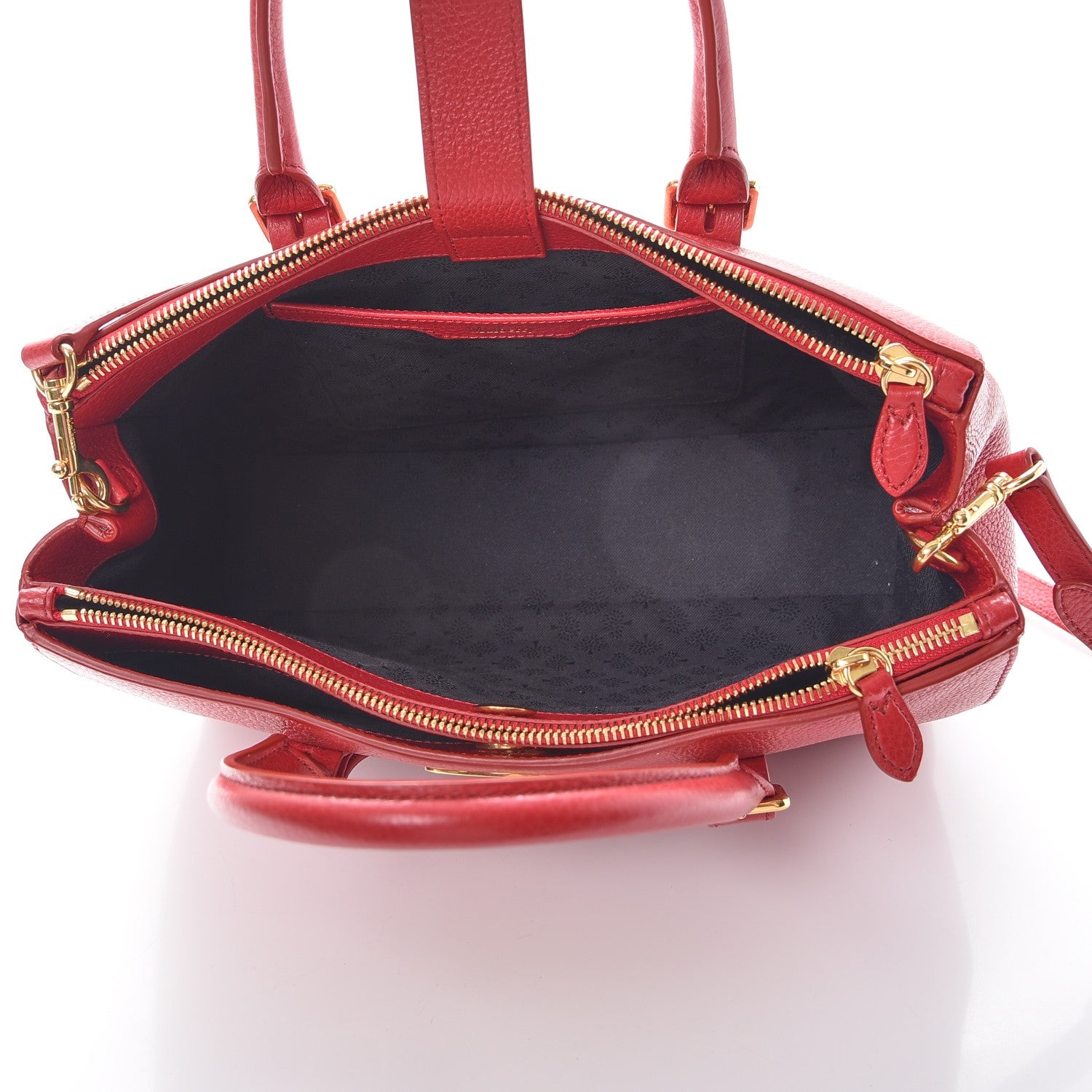 Mulberry Classic Grain Calfskin Small Bayswater Double Zip Tote Scarlet 5 of 9