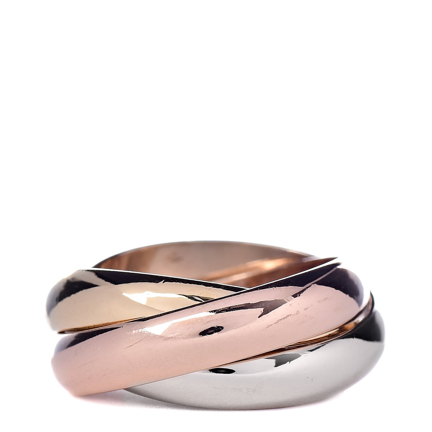 18K Pink Yellow White Gold Classic Trinity Ring 50 5.25