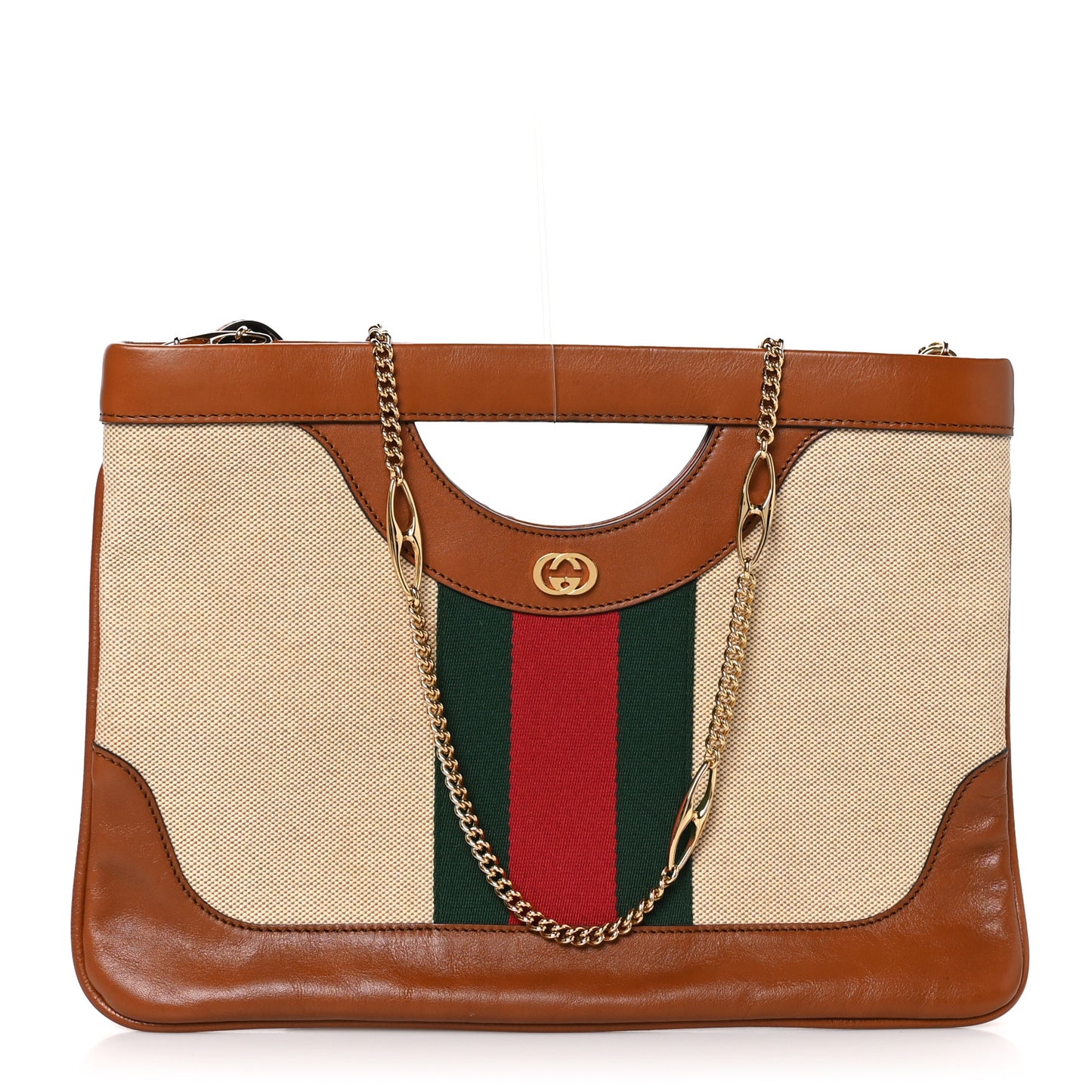 Canvas Large Vintage Shoulder Bag Brown