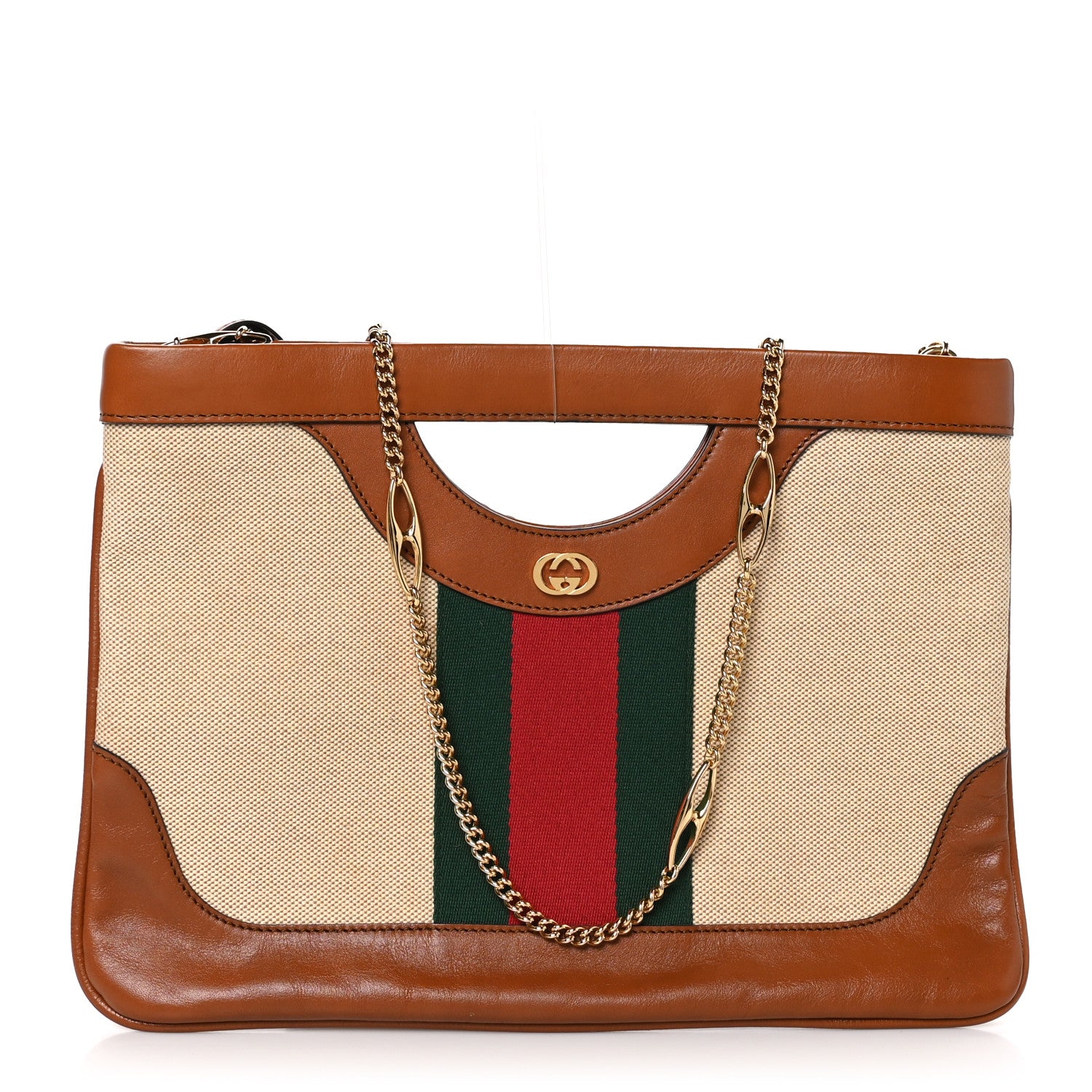 Gucci Canvas Large Vintage Shoulder Bag Brown 1 of 12