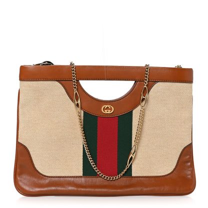 Gucci Canvas Large Vintage Shoulder Bag Brown 1 of 12