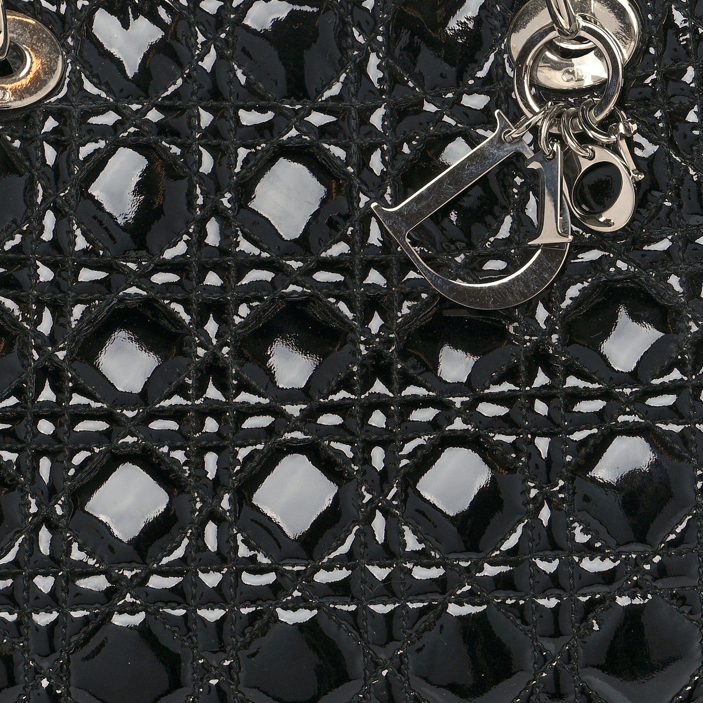 Patent Cannage Dior Soft Shopping Tote Black
