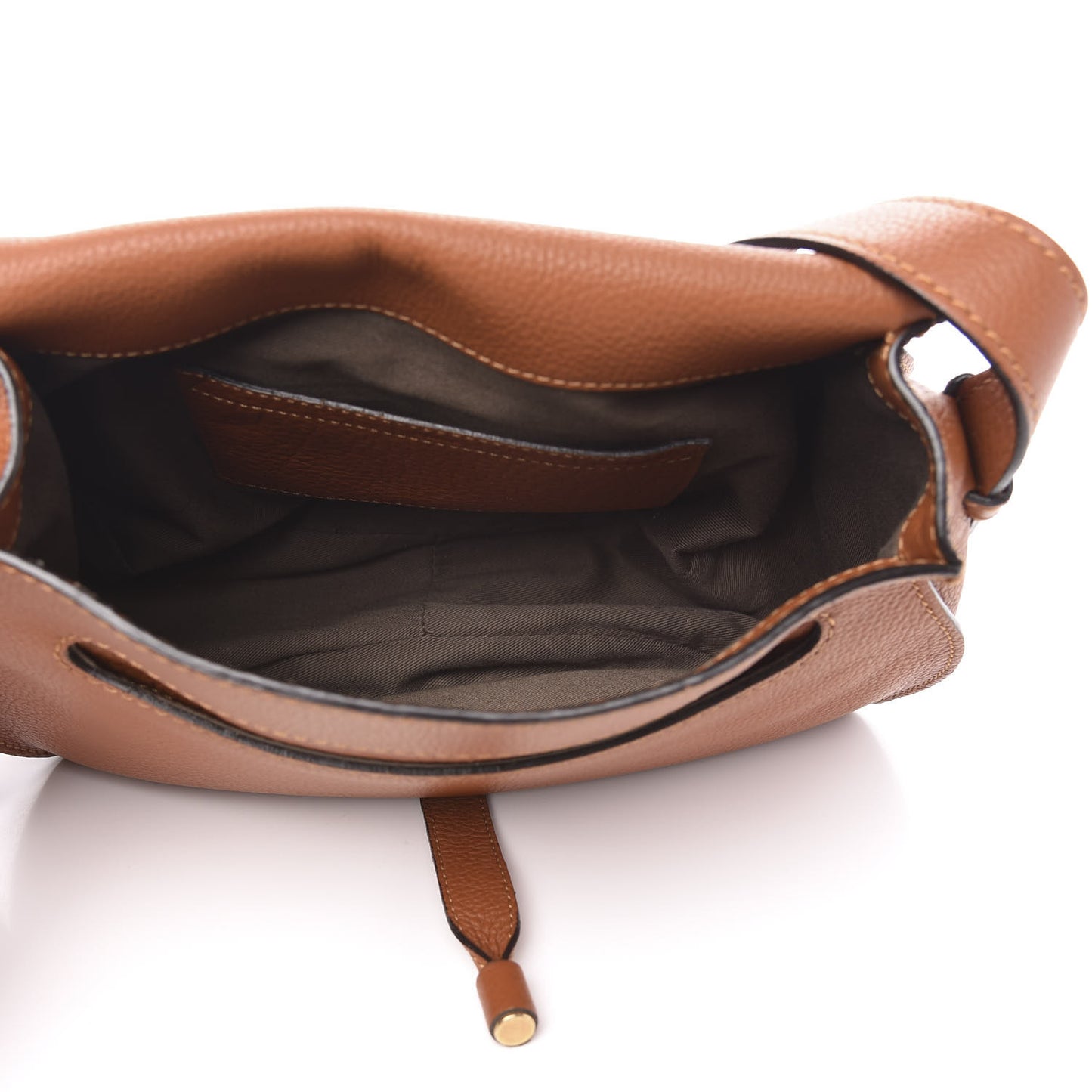 Grained Calfskin Medium Marcie Saddle Bag Tan