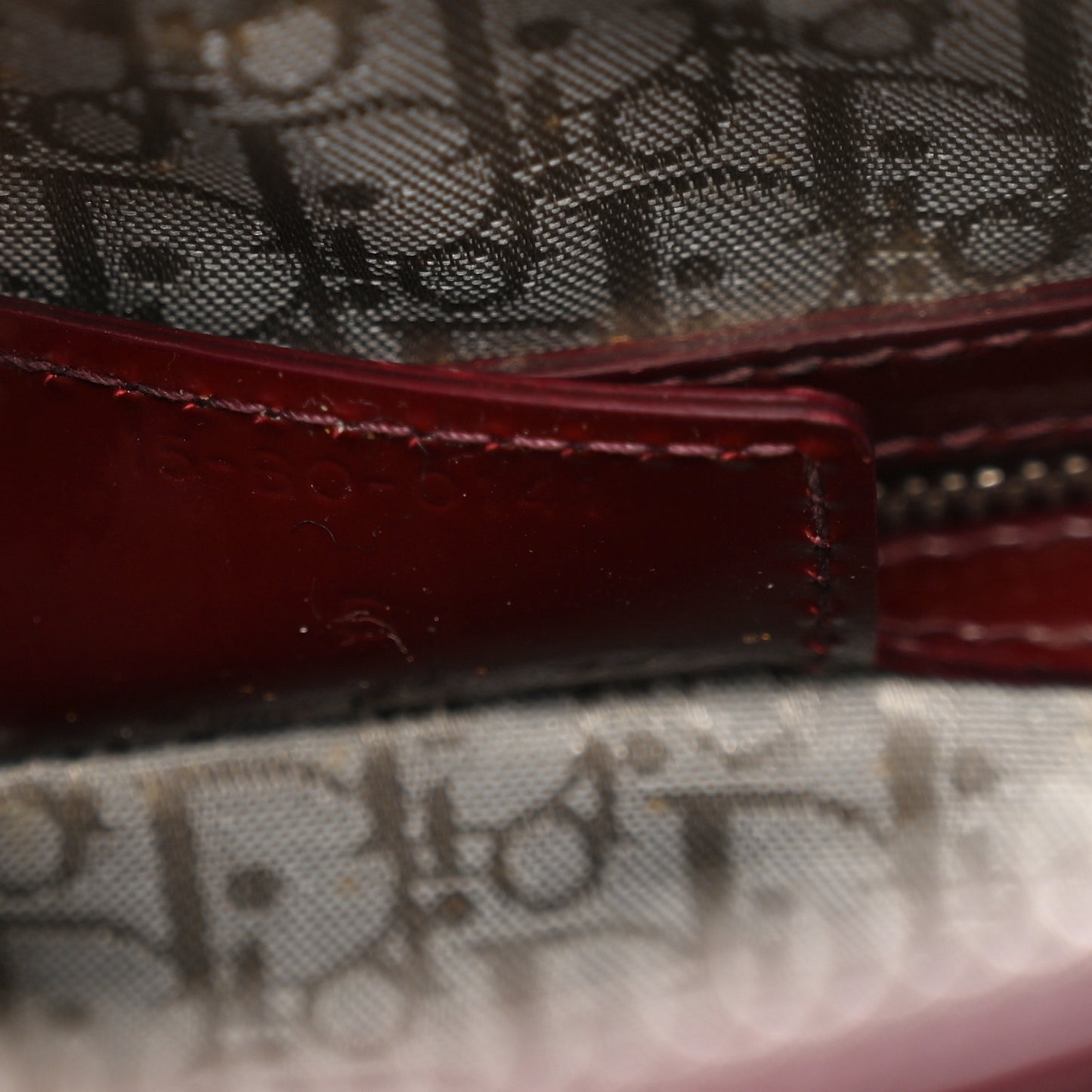 Patent Cannage Large Lady Dior Red