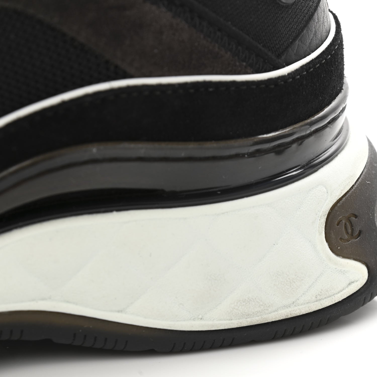 Chanel Velvet Calfskin Mixed Fibers CC Sneakers 41 Black 11 of 12