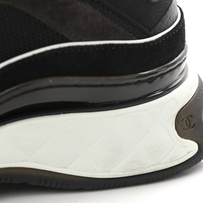 Chanel Velvet Calfskin Mixed Fibers CC Sneakers 41 Black 11 of 12