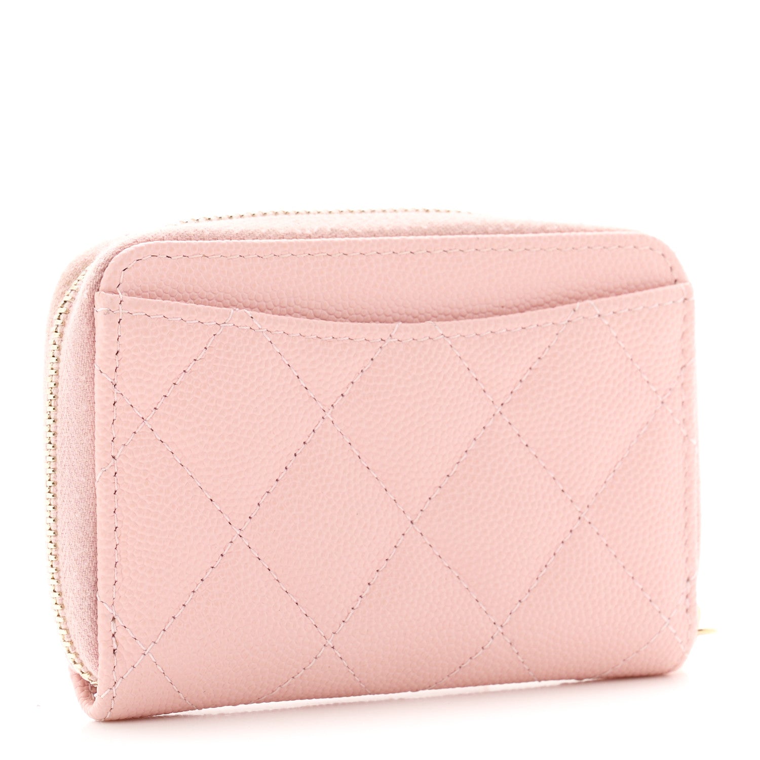 Chanel Caviar Quilted Zip Coin Purse Pink 3 of 8