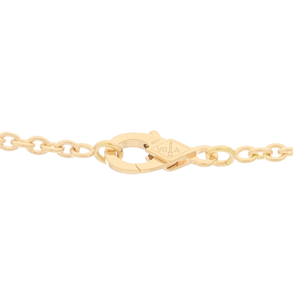 18K Yellow Gold Mother of Pearl Pure Alhambra Pendant Necklace