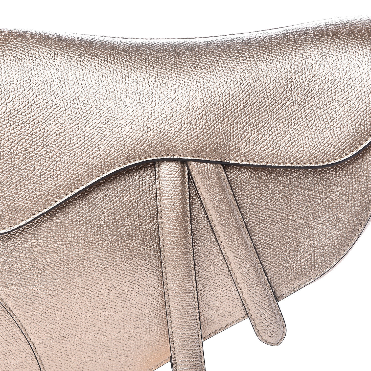 Christian Dior Metallic Grained Calfskin Saddle Bag Gold 474418