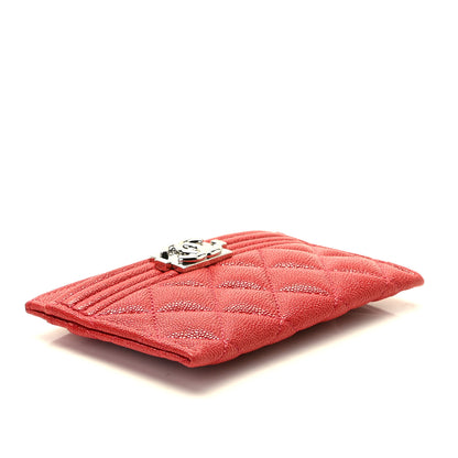Chanel Caviar Quilted Boy Card Holder Red 3 of 8