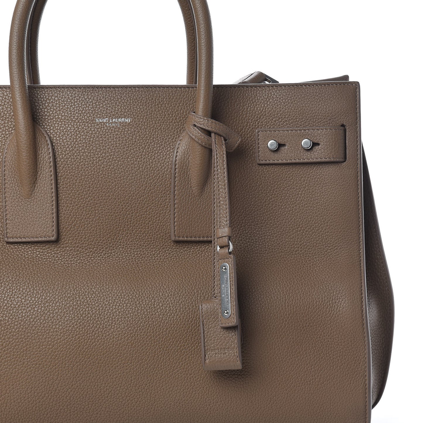 Grained Calfskin Medium Souple Sac De Jour Taupe