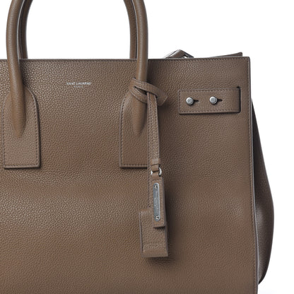 Saint Laurent Grained Calfskin Medium Souple Sac De Jour Taupe 12 of 15