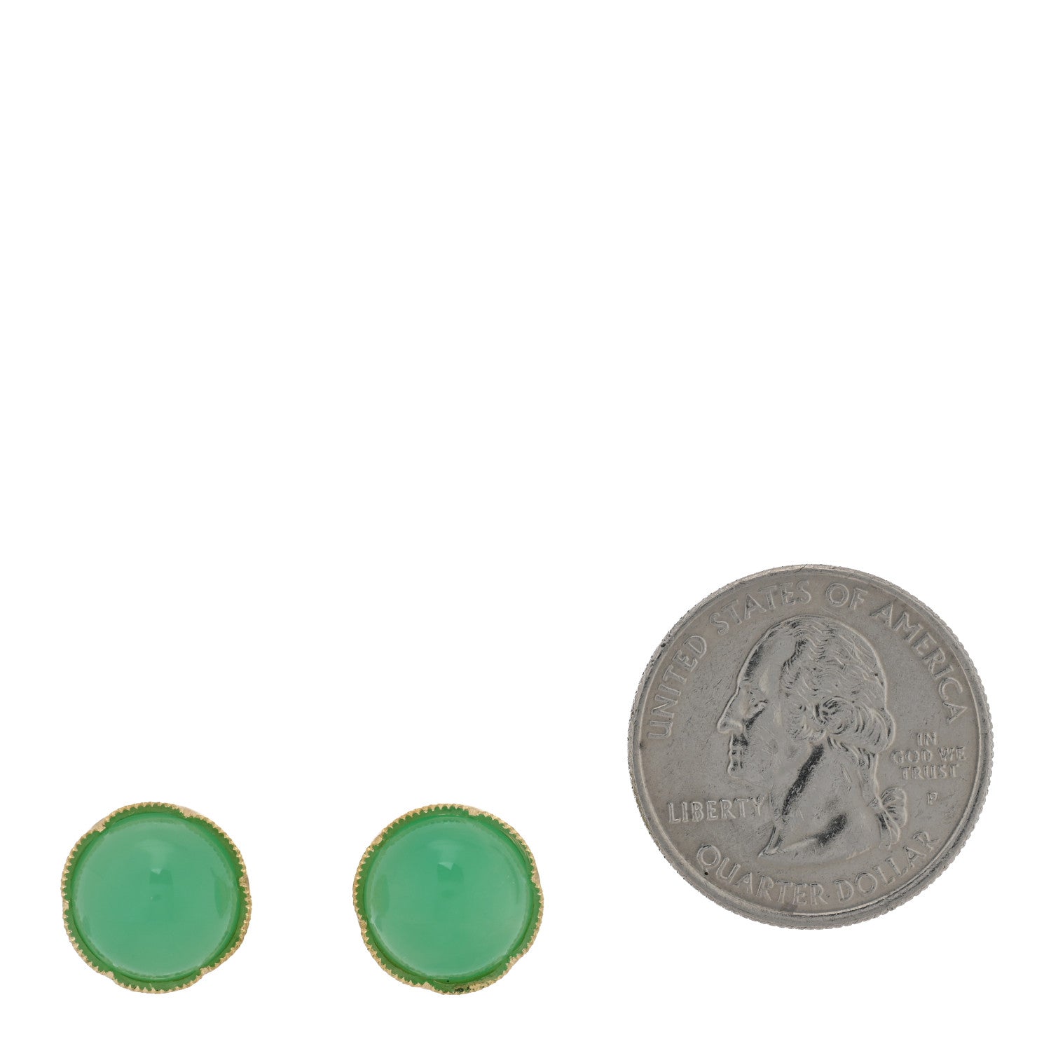 Irene Neuwirth 18K Yellow Gold Chrysoprase Classic Stud Earrings 2 of 4