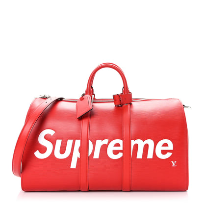 Louis Vuitton X Supreme Epi Keepall Bandouliere 45 Red 1 of 10