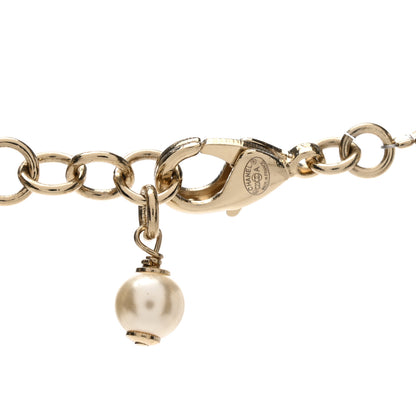 Chanel Metal Crystal Pearl CC Star Short Necklace Gold 4 of 4
