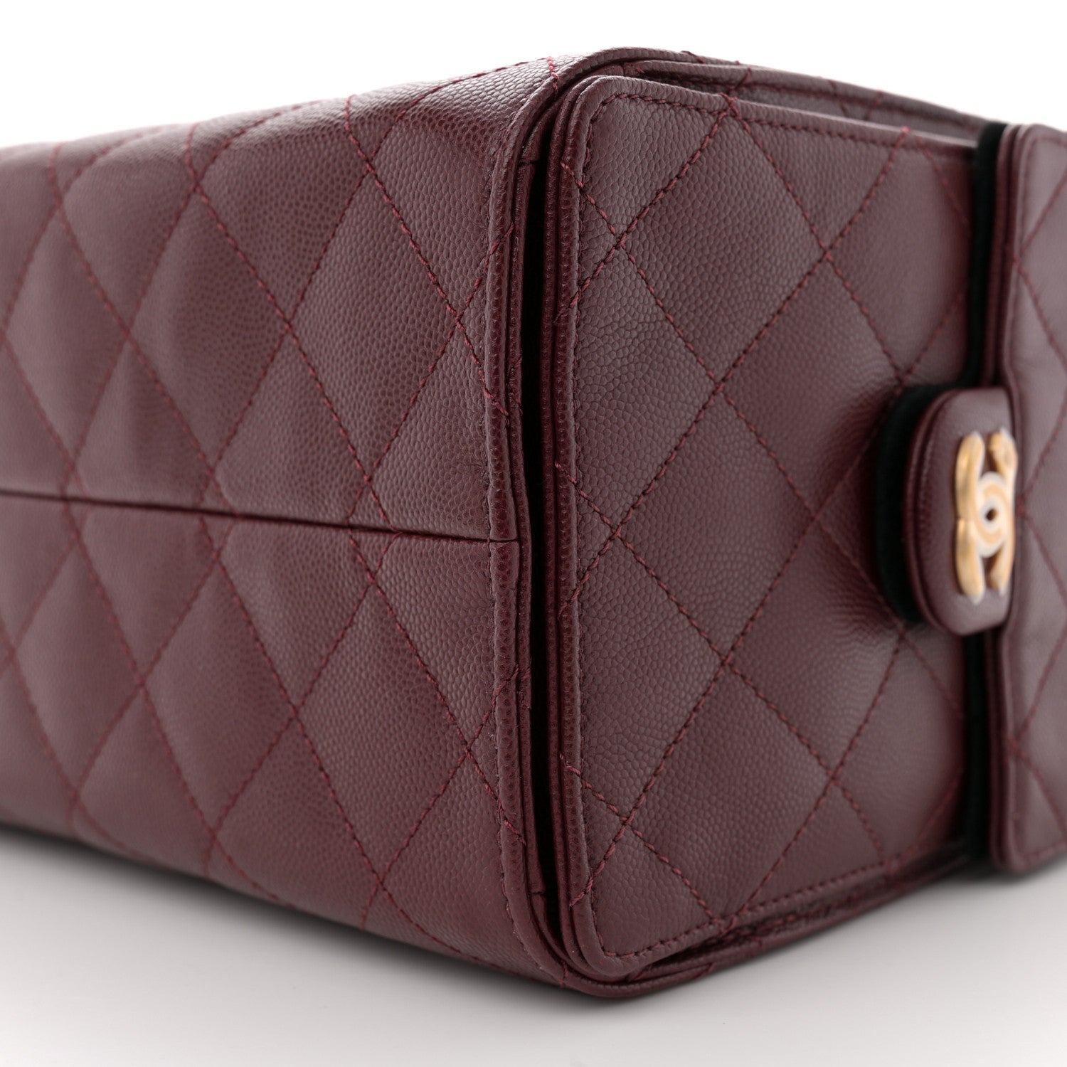 Chanel Caviar Quilted Small Chanel 25 Handbag Burgundy 10 of 11