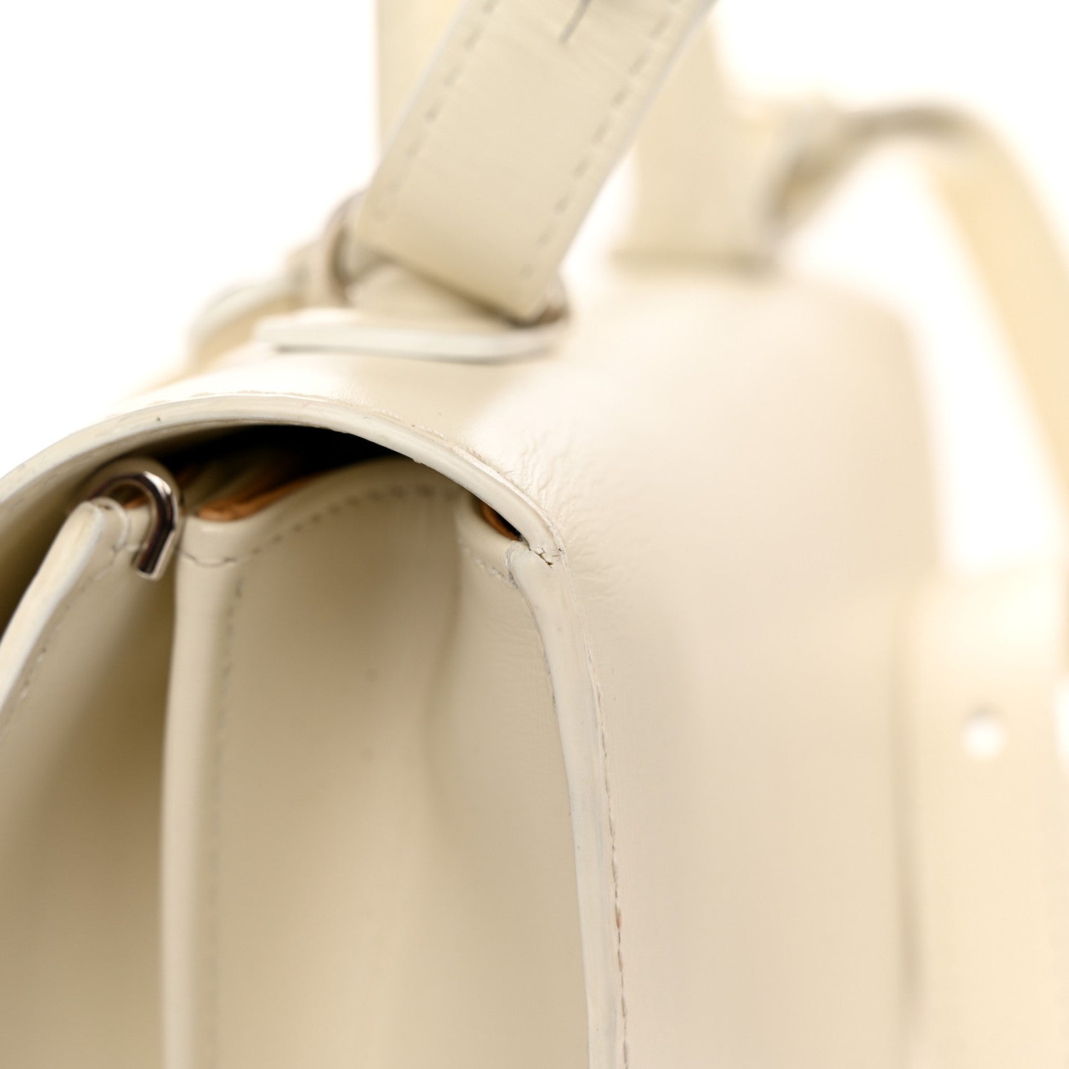 Delvaux Box Calfskin Studded MM Brillant Satchel Ivory 12 of 12