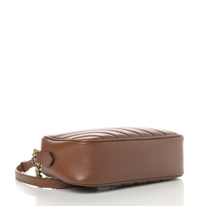 Gucci Glazed Calfskin Matelasse Diagonal Small GG Marmont Chain Shoulder Bag Cuir 4 of 11