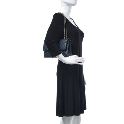 Chanel Caviar Quilted Medium Double Flap Navy 4 of 12