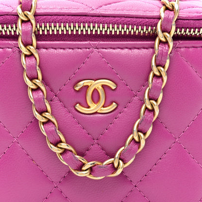 Chanel Lambskin Quilted Pearl Crush Mini Vanity Case With Chain  Purple 8 of 10