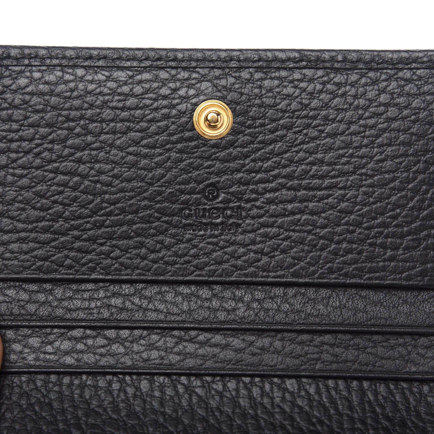 Pebbled Calfskin GG Marmont Card Case Black