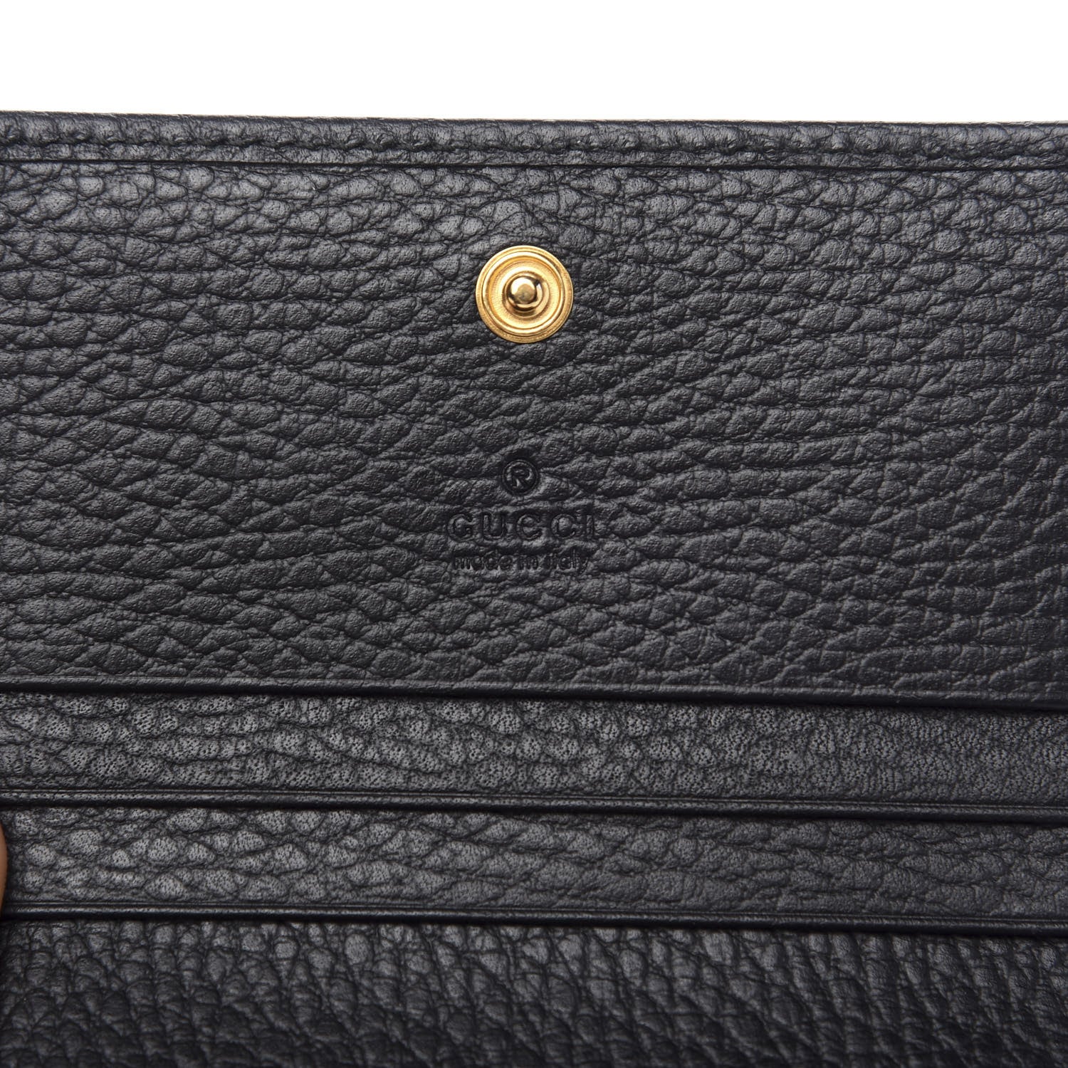 Gucci Pebbled Calfskin GG Marmont Card Case Black 5 of 7