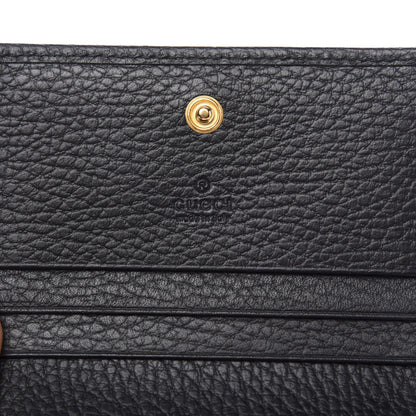 Gucci Pebbled Calfskin GG Marmont Card Case Black 5 of 7