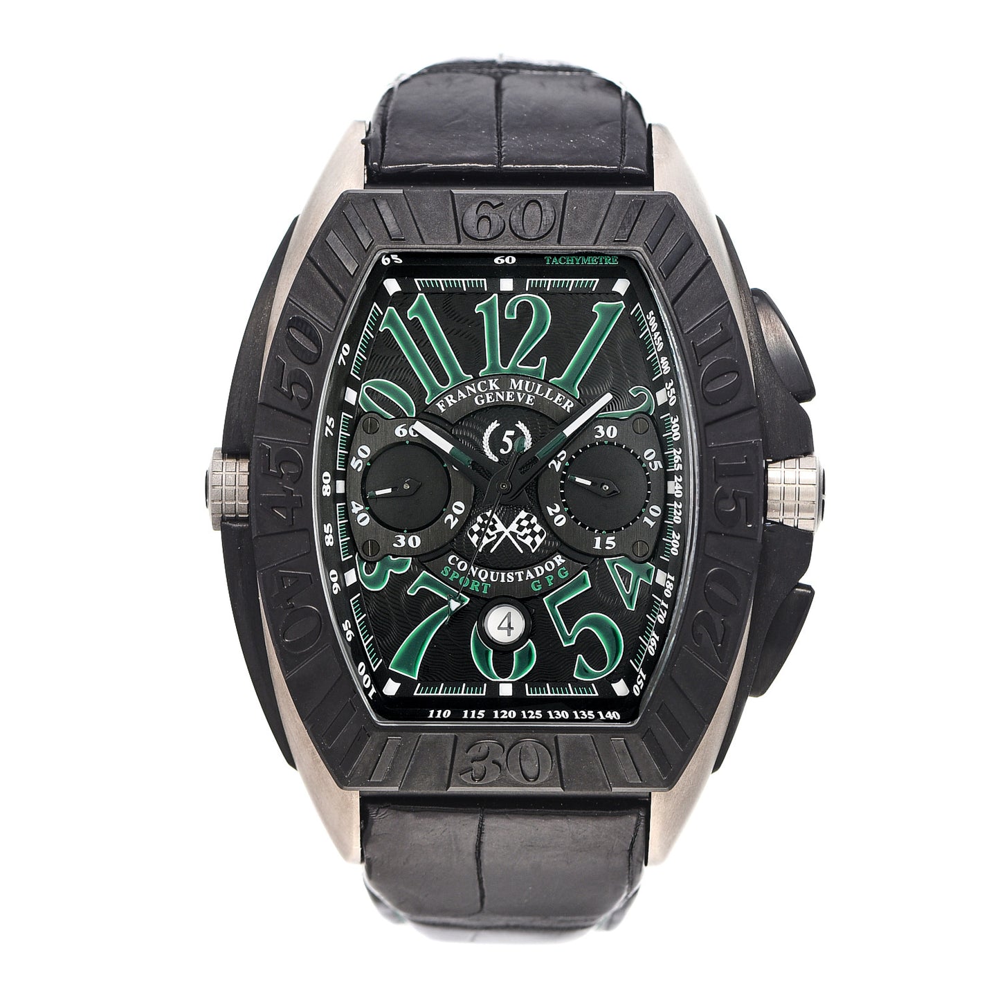 Stainless Steel Titanium Alligator 42mm Conquistador Grand Prix Limited Edition Automatic Watch Black 9900SCDT